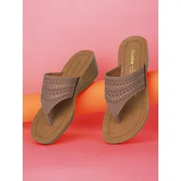 Bata Women Laser Cuts Wedge Heel Sandals image 1