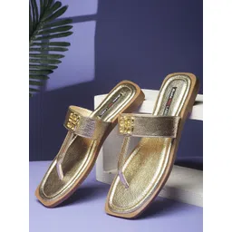 Bata Women Printed T-Strap Flats with Bows-picture-10