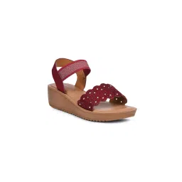 Bata Women Red Wedges Sandals-picture-12