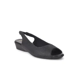 Bata Women's Black Sling Back Wedges-picture-34