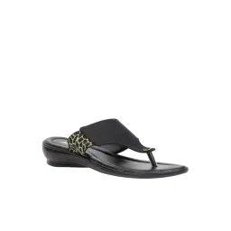 Bata Women's Black Thong Wedges-picture-46