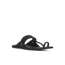 Bata Women's Black Toe Ring Sandals-picture-39