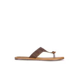 Bata Women's Brown T-Strap Sandals-picture-39