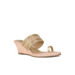 Bata Women's CANDACE TR E 23 Pink Toe Ring Wedges-picture-11