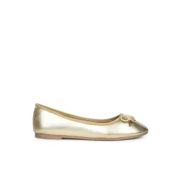 Bata Women's Gold Flat Ballets-picture-17