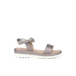 Bata Women's Grey Ankle Strap Sandals-picture-26