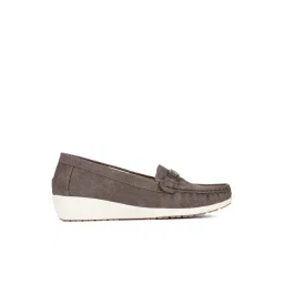 Bata Women's Grey Wedge Loafers-picture-10