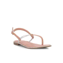 Bata Women's JANICE E 24 Nude Pink T-Strap Sandals-picture-10