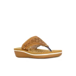 Bata Women's NEW MEXICO LASER Tan Thong Wedges-picture-35