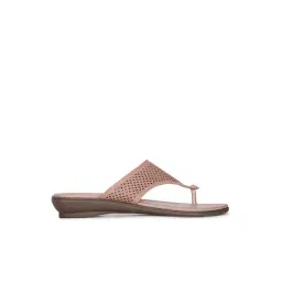 Bata Women's Nude Pink Thong Wedges-picture-18