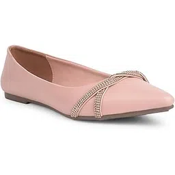 bata Women's Pointed Toe Flat Ballerina - Pink (7Uk)-picture-33