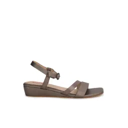 Bata Women's Red Label Pewter Ankle Strap Wedges-picture-38