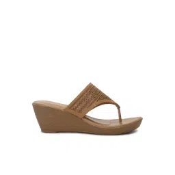 Bata Women's Tan Thong Wedges-picture-24