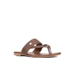 Bata Women's Weave TH Brown Thong Sandals-picture-31