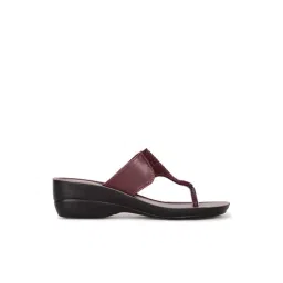 Bata Women's Wine Thong Wedges-picture-22