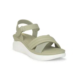 Bata Comfit Women Green Casual Wedges Sandals-picture-26