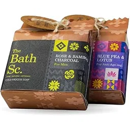 Bath Science Natural Cold‑Process Soap Gift Set, Rose & Bamboo Charcoal for Men, Blue Pea & Lotus Anti‑Ageing Skincare Trio-picture-38