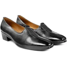 baxxico Men's Elevator Height Increasing Traditional Slip-on Punjabi Jutti, Nagra MojariLBAXB600-picture-29