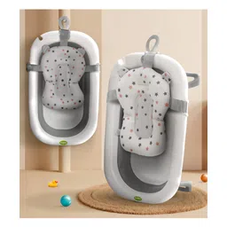 Baybee Bath Tub for Baby 0-5 Years, Foldable Bathtub for Kids with Anti-Skid Base, Support Cushion & Drainer, Kids Mini Swimming Pool for Babies, Newborn Baby Folding Bathing Tub for Girls Boys (Grey)-picture-11