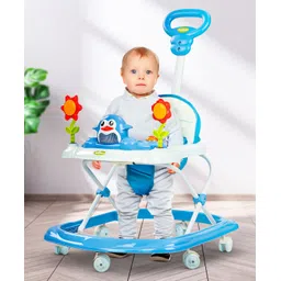 Baybee Clora Pro Baby Push Walker for Kids, Activity Kids Round Walker with 3 Height Adjustable, Parental Handle, Light & Musical Toy Rattles (Blue)-picture-11