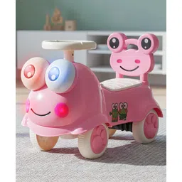 BAYBEE Kermit Ride on Cars for Kids | Indoor Baby Push Ride-ons with Glowing Lights & Safety Backrest | Portable Kids Car with Music & Toy Storage | Outdoor Rider Cars for Kids (Pink)-picture-16