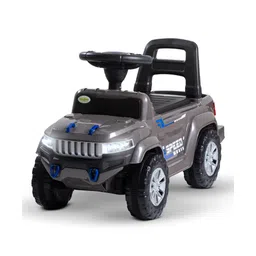 BAYBEE Speedy Manual Baby Ride On Car for Kids, Push Ride On Toy Jeep with Music & Led Light, Toddlers Push Ride Kids Car with Backrest, Under Seat Storage to Steering Wheel - Grey-picture-13