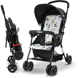 Baybee Tiny Baby Stroller Pram for Baby Boy & Girl 0 to 3 Years | Foldable Baby Stroller with Canopy, Parent Handle, 2-Position Adjustable Seat, 3-Point Safety Belt | Travel Stroller, Baby’s Strollers, Pram for Kids (Black)-picture-12