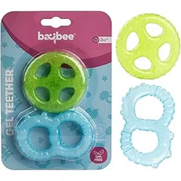 Baybee Natural Silicone Baby Teether for 3-12 Months | Bpa Free Food Grade Soft Silicone Teething Relief Toys for Infants, Babies, Pack of 2 | Gum Safe Soothers Infant Oral Care & Baby Essentials Gift-picture-20