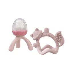 b.box Silicone Fresb.box Silicone Fresh Food Feeder + Wrist Teether - Pink | Safe Self-Feeding & Teething Set for Babies | BPA-Free, Dishwasher Safeh Food Feeder + Wrist Teether Pink-picture-27