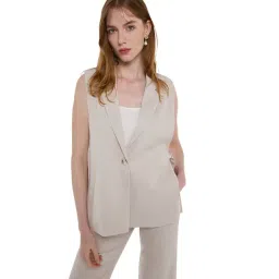 BCBG Beige Regular Fit Blazer-picture-38