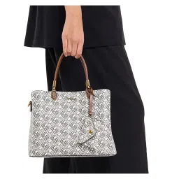 BCBG Brown Top Handle Satchel Bag with Pouch-picture-37