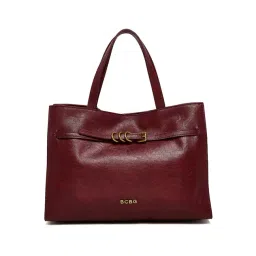 BCBG Maroon Logo Satchel Handbag-picture-13