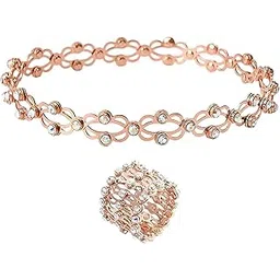 bcnjepin Ring Bracelet, Adjustable Bracelets and Rings Set for Women, Stylish Bracelet for Girls, Fashionable Bracelet Girls, 2 in 1 Ring Bracelet Design,Women's Jewelry for Party, Shopping-picture-30