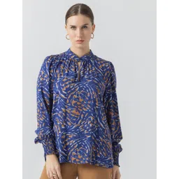 B.Copenhagen Abstract Printed Mandarin Collar Top-picture-36