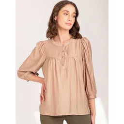 b.copenhagen B Copenhagen Women Beige Solid Top-picture-20