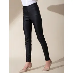 B.Copenhagen Women Black Slim Fit High-Rise Trousers-picture-22