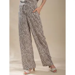 B.Copenhagen Women Brown Animal Printed Trousers-picture-39