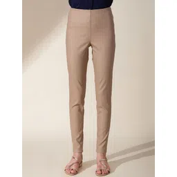 B.Copenhagen Women Camel Brown Slim Fit High-Rise Trousers-picture-36