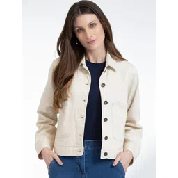 B.Copenhagen Women Crop Denim Jacket with Patchwork-picture-34