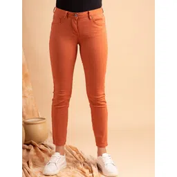 B.Copenhagen Women Orange Slim Fit Jodhpuris Trousers-picture-34