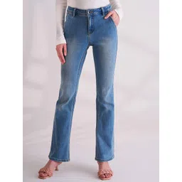 B.Copenhagen Women Wide Leg Clean Look Light Fade Stretchable Jeans-picture-33