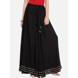 BCZ Style Embellished Gotta Patti Maxi Flared Skirt-picture-27