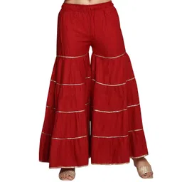 BCZ Style Women Flared Woven Palazzos-picture-37