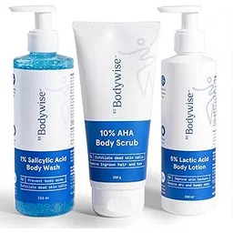 Be Bodywise Strawberry Skin Pack | With 1% SA Body Wash, 5% Lactic Acid Body Lotion & 10% AHA Scrub | Exfoliates, Reduces Body Acne, Uneven Skin Texture | 650ml-picture-33