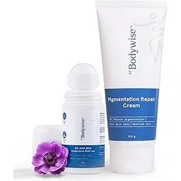Be Bodywise Underarm Brightening Kit | With 4% AHA BHA Underarm Roll-On (50ml) & Pigmentation Repair Cream (100g) | Reduces Body Odor, Fades Pigmentation & Corrects Uneven Skin Tone-picture-28