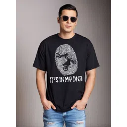 Be Crazy Men Graphic Printed Round Neck Cotton Oversized T-shirt-picture-10