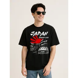 Be Crazy Men Graphic Printed Round Neck Cotton Oversized T-shirt-picture-13