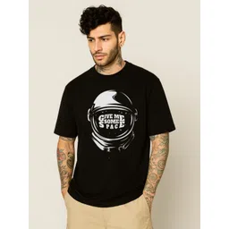 Be Crazy Men Graphic Printed Round Neck Cotton Oversized T-shirt-picture-23