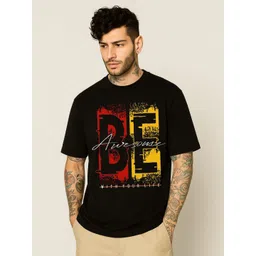 Be Crazy Men Typography Printed Round Neck Cotton Oversized T-shirt-picture-39