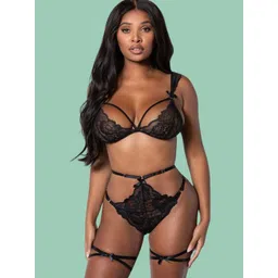 BE IN LOVE Lace Design Bra & Panty Babydolls-picture-25